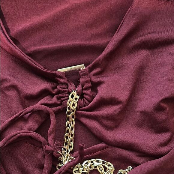 A New Day Red Long Sleeve Embellished Bodysuit‎ - Picture 4 of 5